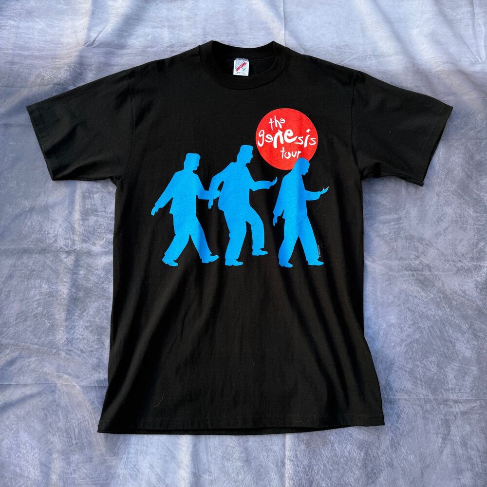 Vintage 1992 Genesis We Cant Dance Tour Black Double Sided Tee Shirt Sz Large